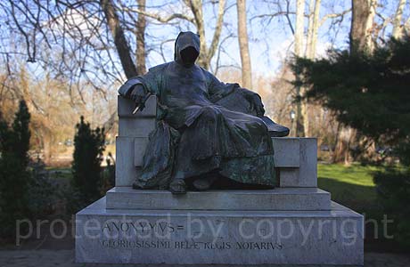 Die Anonyme Budapest s beruehmtesten Statue der ersten Schreiber foto