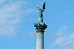 Die Spalte Und Die Pferde Statuen Der Millenniums Denkmal Heldenplatz In Budapest