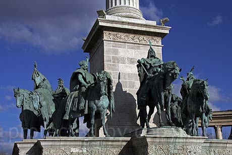 Hungarian kings monument at the Heroes Square Budapest photo