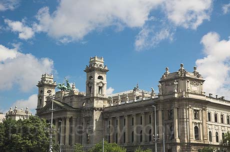 Neo classical building in Budapest in front of the parliament photo