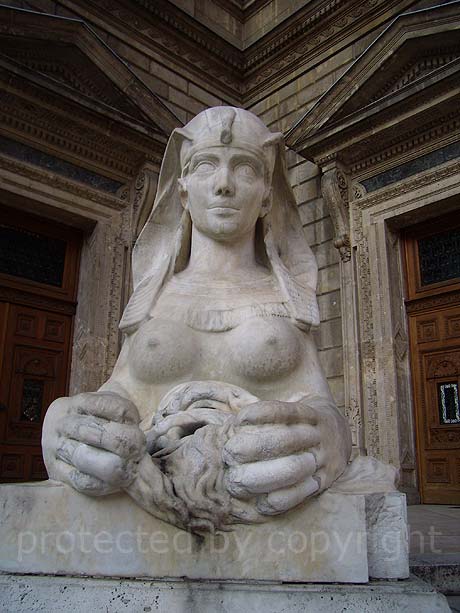 Smiling sphinx at the opera house in Budapest  photo